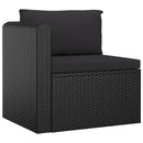 4 Piece Garden Sofa Set with Cushions Poly Rattan Black
