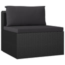 4 Piece Garden Sofa Set with Cushions Poly Rattan Black