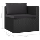 4 Piece Garden Sofa Set with Cushions Poly Rattan Black
