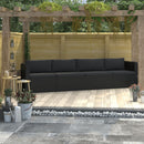 4 Piece Garden Sofa Set with Cushions Poly Rattan Black