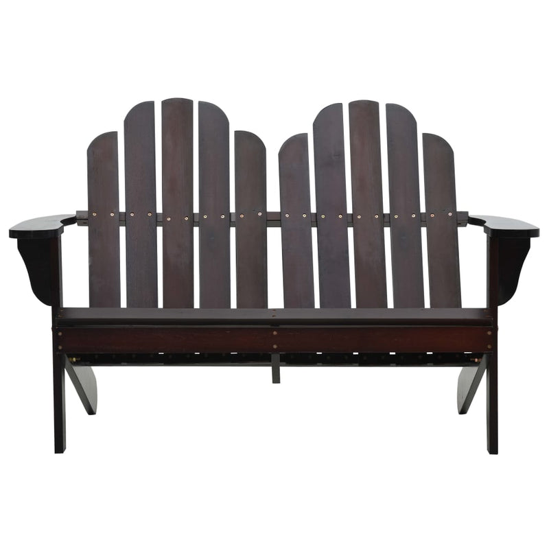 Double Adirondack Chair Wood Brown