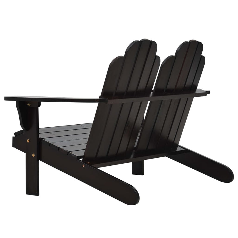 Double Adirondack Chair Wood Brown