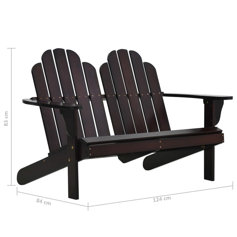 Double Adirondack Chair Wood Brown