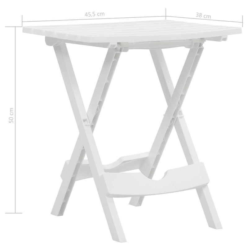 Folding Garden Table 45.5x38.5x50 cm White