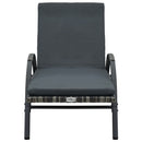 Sun Lounger with Cushion & Wheels Poly Rattan Anthracite