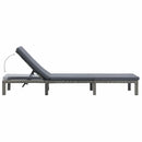 Sun Lounger with Cushion Poly Rattan Anthracite