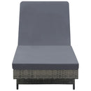 Sun Lounger with Wheels and Cushion Poly Rattan Anthracite