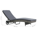 Sun Lounger with Wheels and Cushion Poly Rattan Anthracite