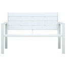 Garden Bench 120 cm HDPE White Wood Look