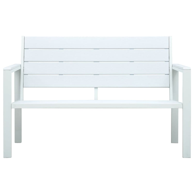 Garden Bench 120 cm HDPE White Wood Look