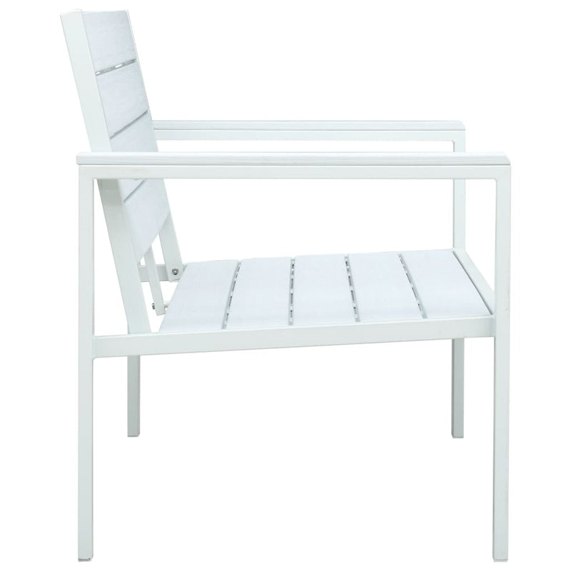 Garden Bench 120 cm HDPE White Wood Look