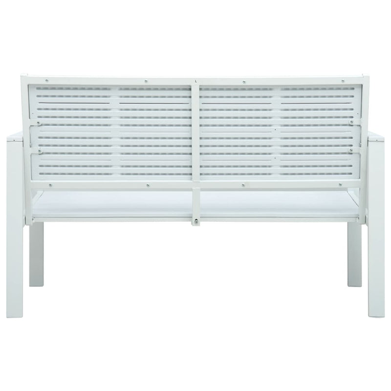 Garden Bench 120 cm HDPE White Wood Look