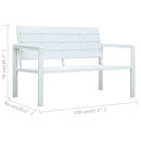 Garden Bench 120 cm HDPE White Wood Look