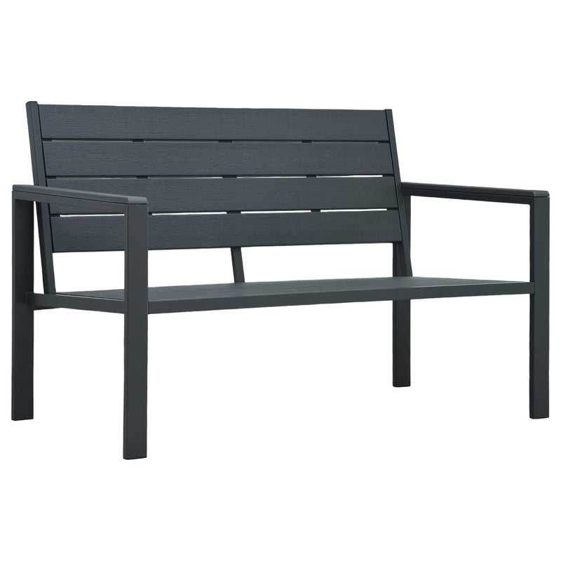 Garden Bench 120 cm HDPE Grey Wood Look