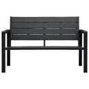 Garden Bench 120 cm HDPE Black Wood Look