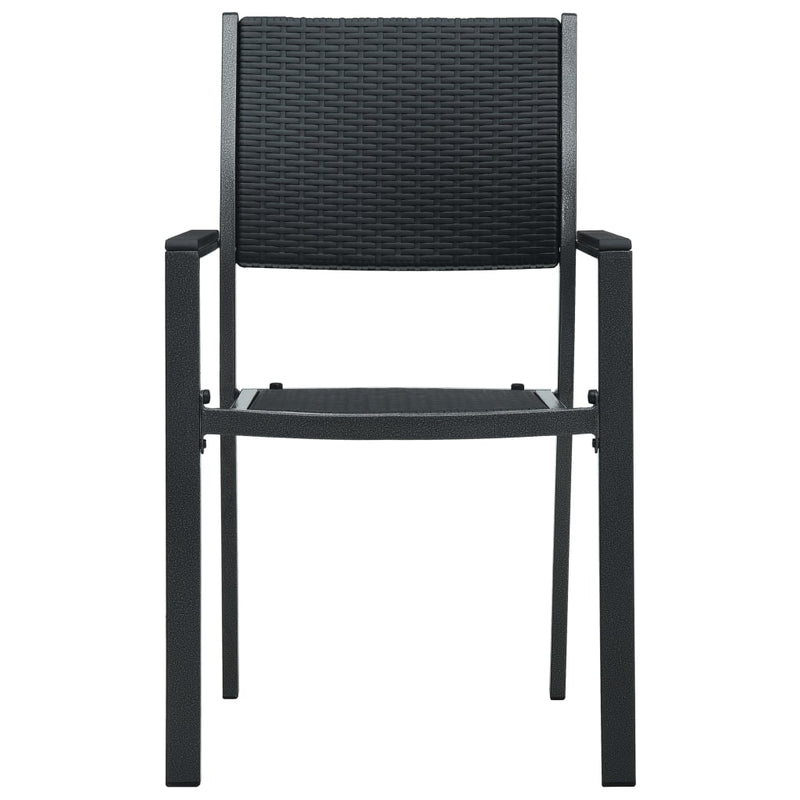 Garden Chairs 4 pcs Black Plastic Rattan Look