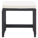 Garden Stools 2 pcs with Cushions Poly Rattan Black
