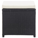 Garden Stools 2 pcs with Cushions Poly Rattan Black