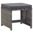 17 Piece Outdoor Dining Set with Cushions Poly Rattan Anthracite