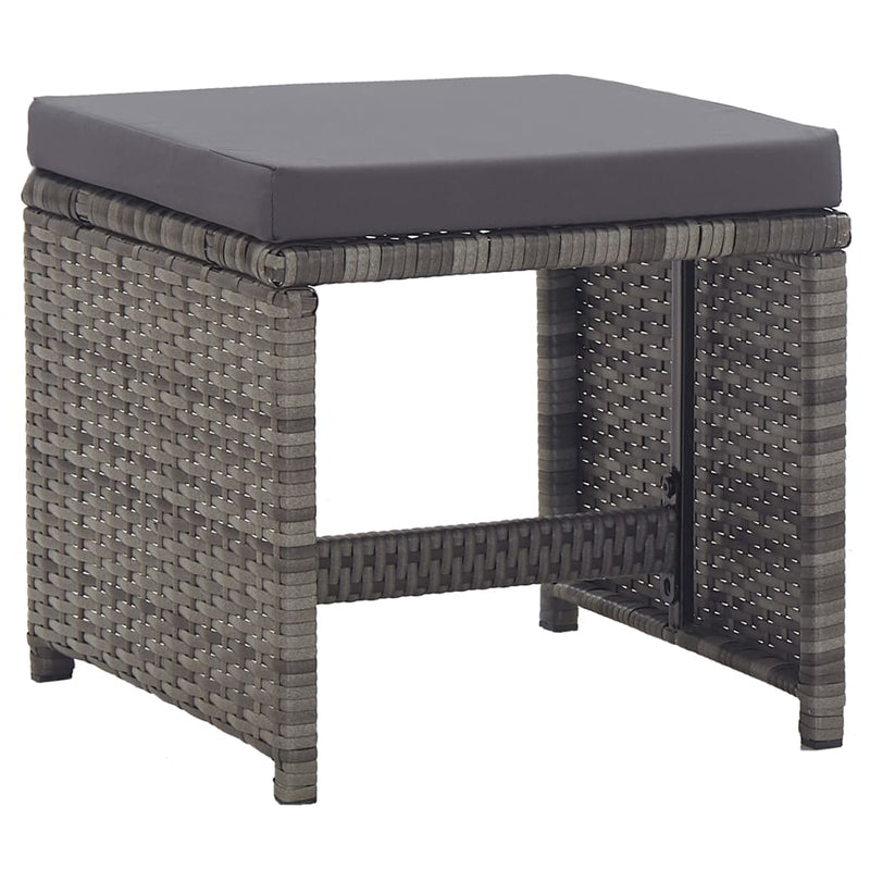 17 Piece Outdoor Dining Set with Cushions Poly Rattan Anthracite