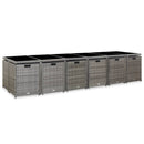 17 Piece Outdoor Dining Set with Cushions Poly Rattan Anthracite