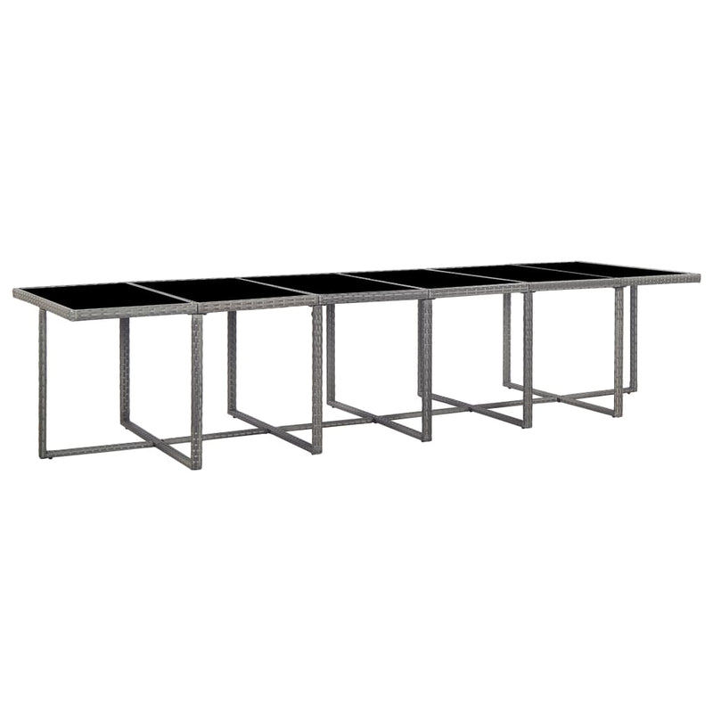 17 Piece Outdoor Dining Set with Cushions Poly Rattan Anthracite