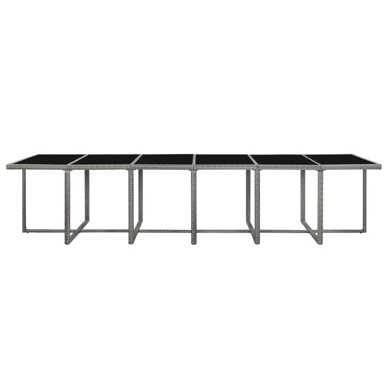 17 Piece Outdoor Dining Set with Cushions Poly Rattan Anthracite