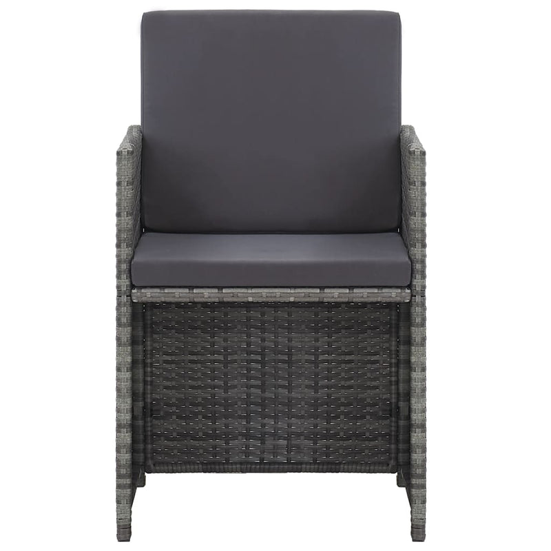 17 Piece Outdoor Dining Set with Cushions Poly Rattan Anthracite