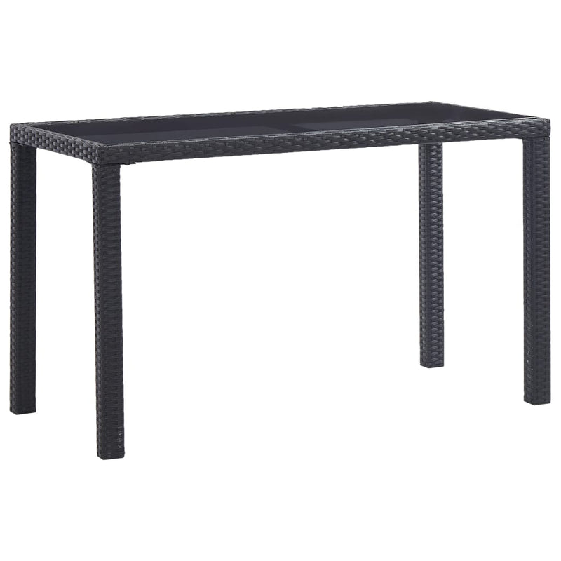 Garden Table Black 123x60x74 cm Poly Rattan