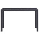 Garden Table Black 123x60x74 cm Poly Rattan
