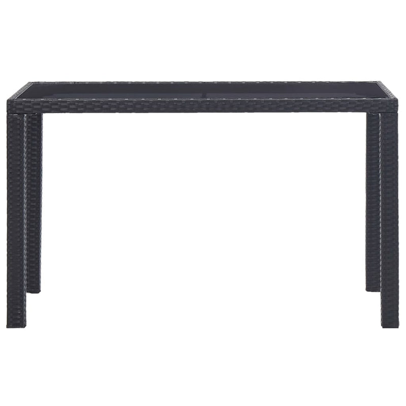 Garden Table Black 123x60x74 cm Poly Rattan