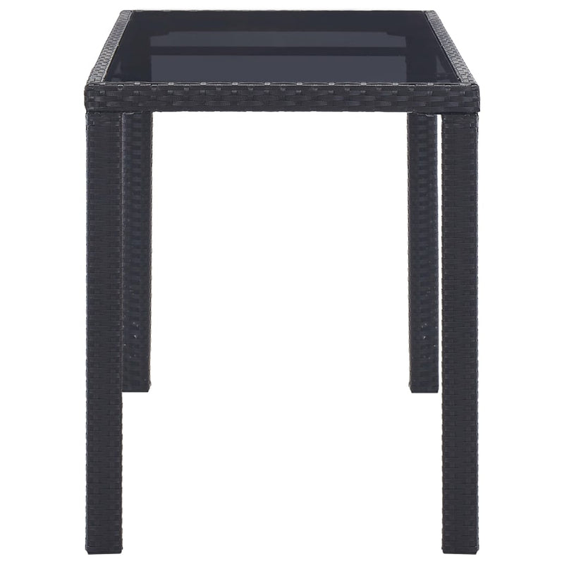 Garden Table Black 123x60x74 cm Poly Rattan