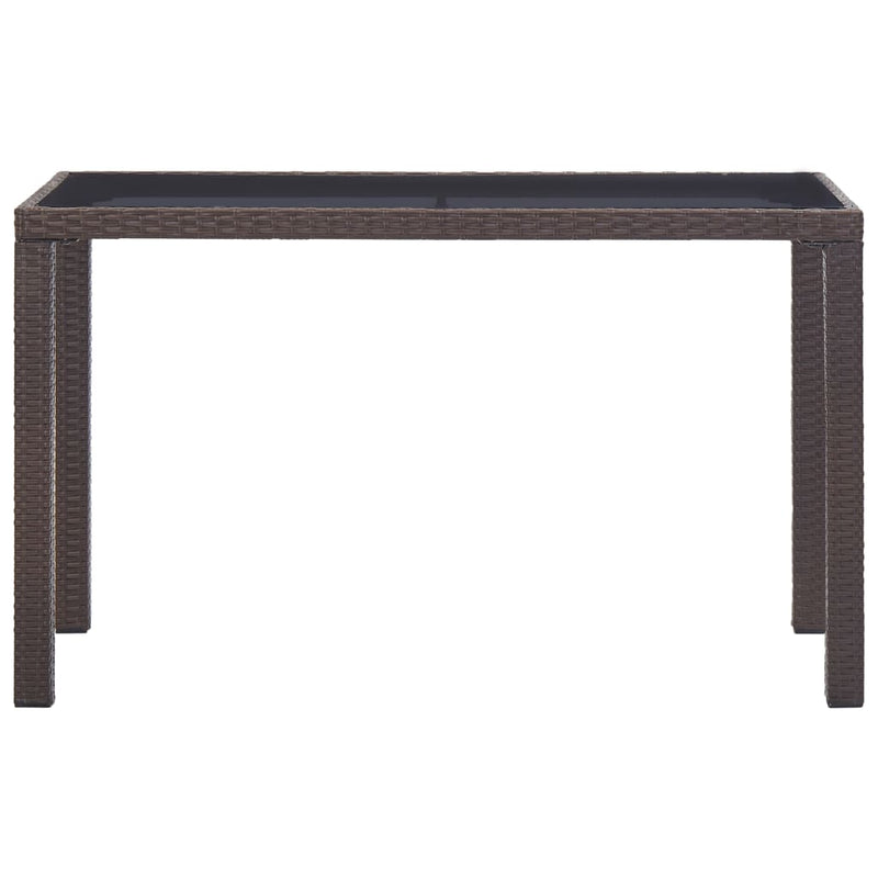 Garden Table Brown 123x60x74 cm Poly Rattan