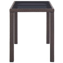 Garden Table Brown 123x60x74 cm Poly Rattan