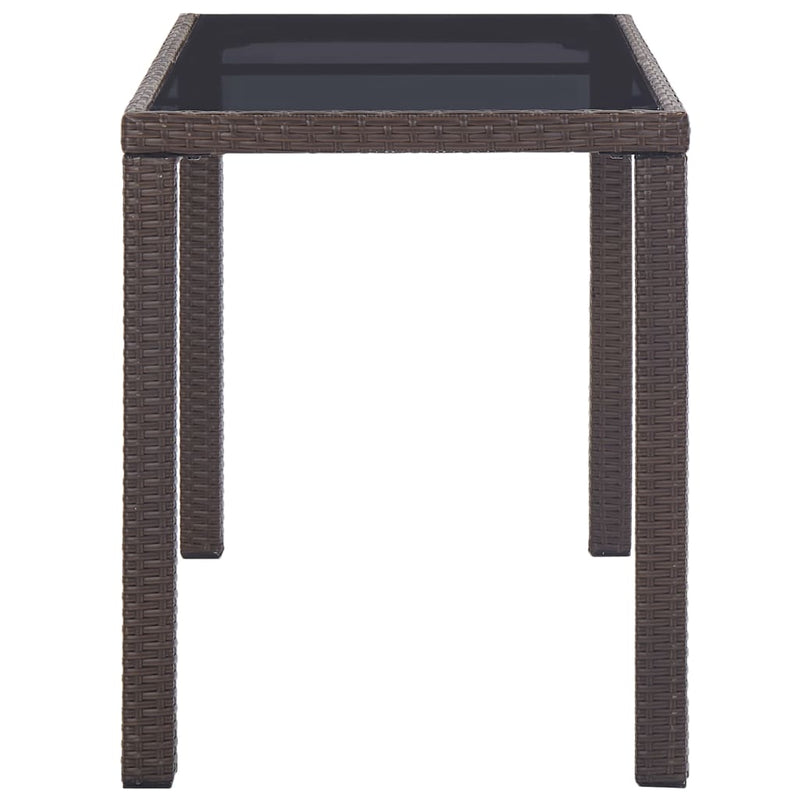 Garden Table Brown 123x60x74 cm Poly Rattan