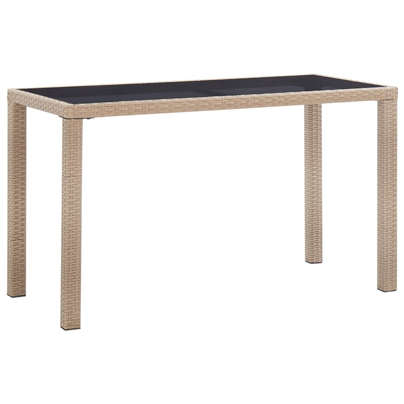 Garden Table Beige 123x60x74 cm Poly Rattan