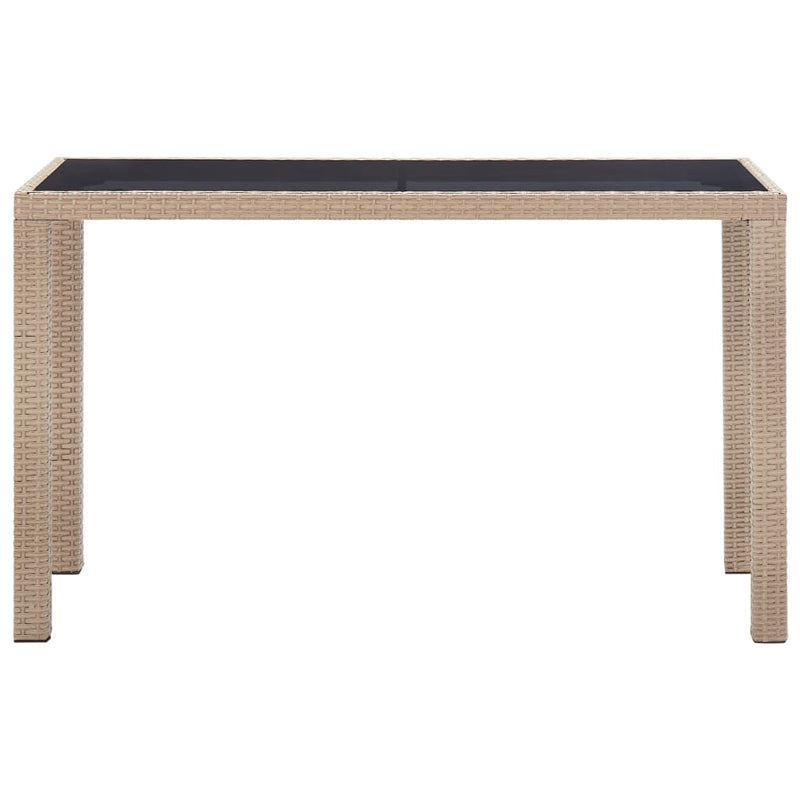 Garden Table Beige 123x60x74 cm Poly Rattan