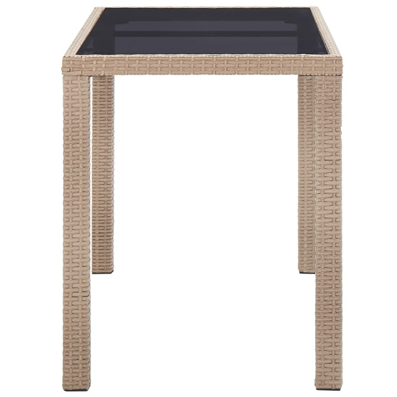 Garden Table Beige 123x60x74 cm Poly Rattan