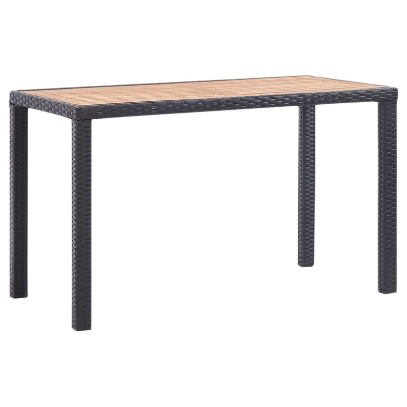 Garden Table Black and Brown 123x60x74 cm Solid Acacia Wood