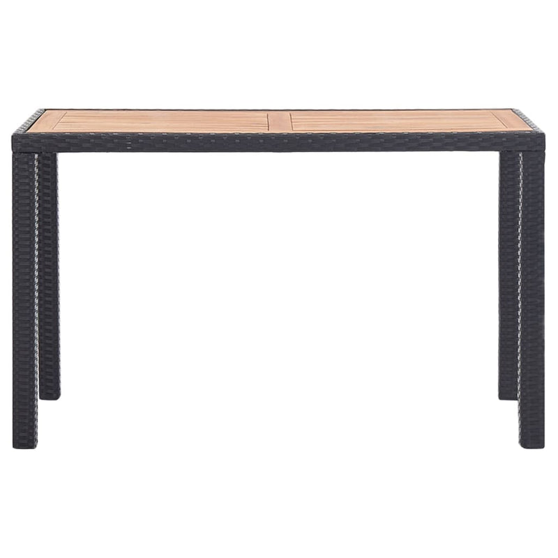 Garden Table Black and Brown 123x60x74 cm Solid Acacia Wood