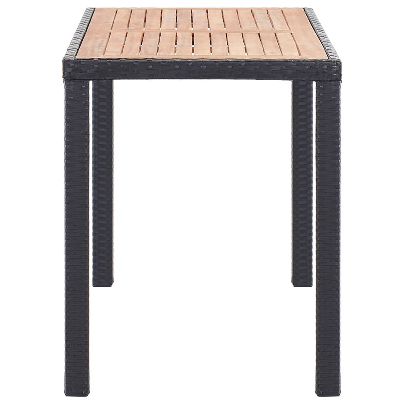 Garden Table Black and Brown 123x60x74 cm Solid Acacia Wood