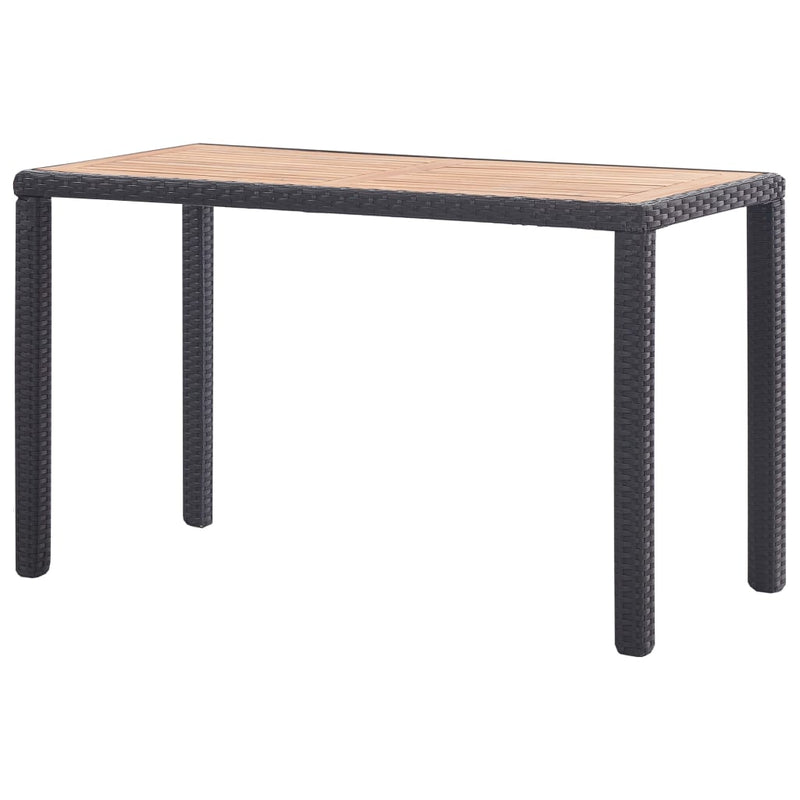 Garden Table Black and Brown 123x60x74 cm Solid Acacia Wood