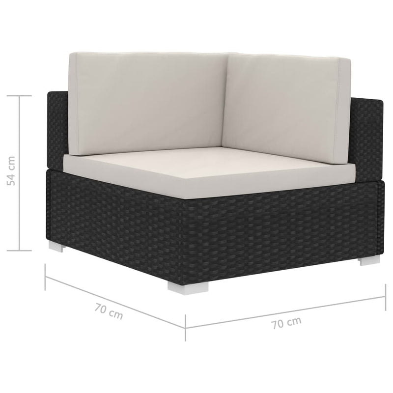 4 Piece Garden Sofa Set with Cushions Poly Rattan Black