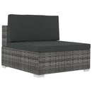 4 Piece Garden Sofa Set with Cushions Poly Rattan Grey