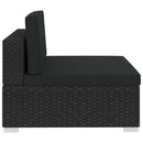 4 Piece Garden Sofa Set with Cushions Poly Rattan Black