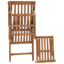 Deck Chair with Cushion Cream White Solid Teak Wood