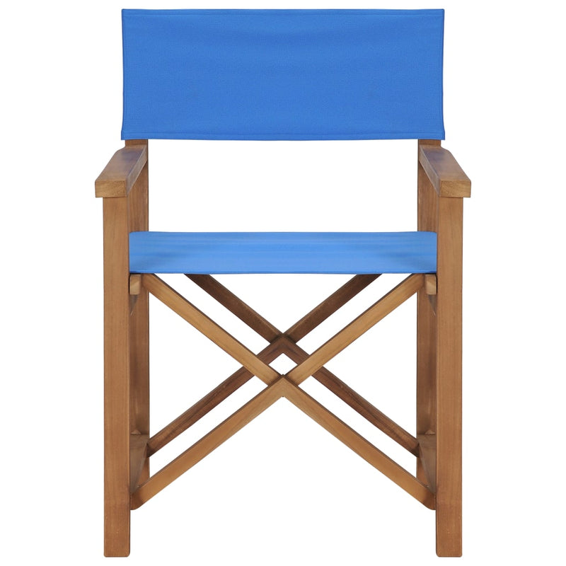 Director's Chair Solid Teak Wood Blue