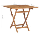 Folding Garden Table 85x85x76 cm Solid Teak Wood