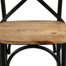 Cross Chairs 4 pcs Black Solid Mango Wood