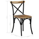 Cross Chairs 6 pcs Black Solid Mango Wood